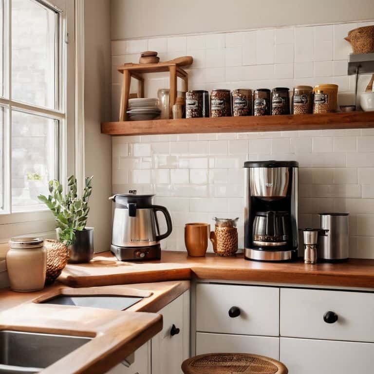 Mini coffee bar guide in kitchen