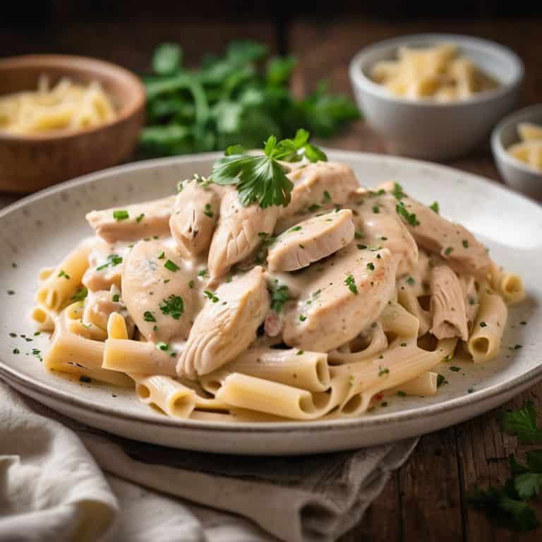 a 5-ingredient creamy chicken pasta recipe