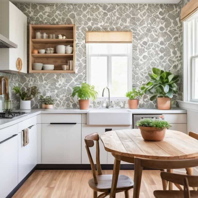 Removable kitchen wallpaper guide