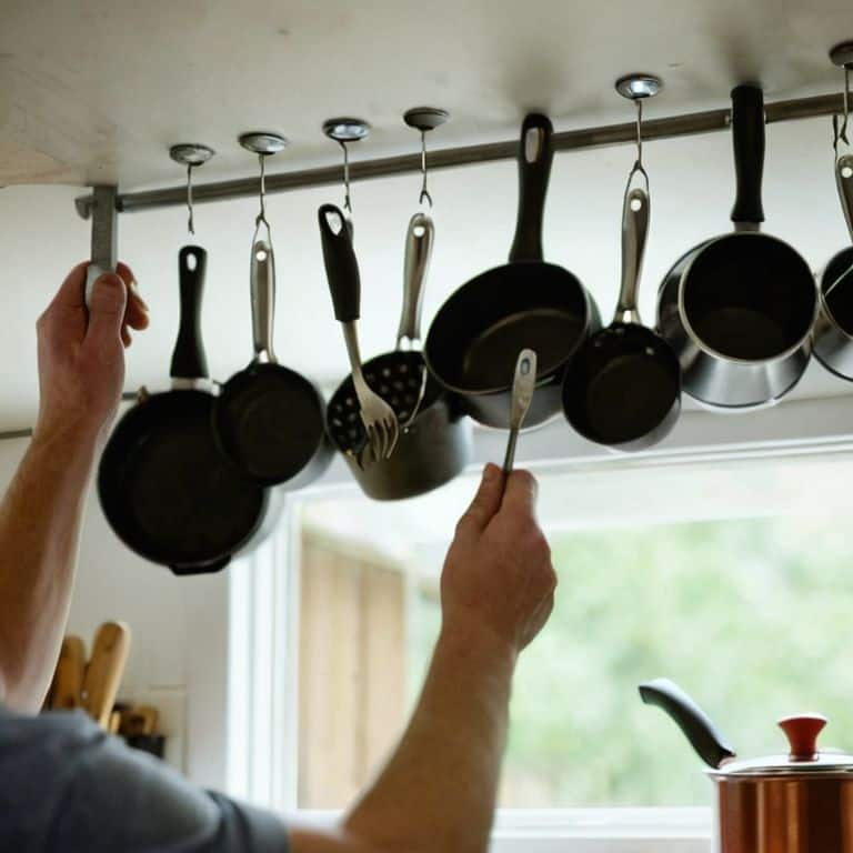 How to hang a pot rack safely