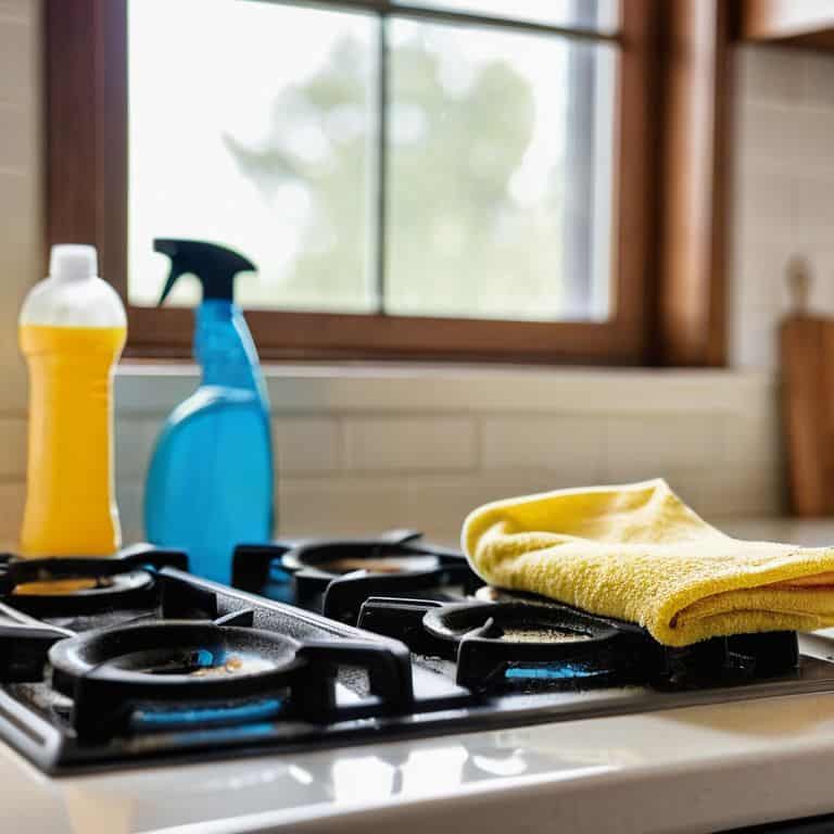 Cleaning greasy stove top effectively