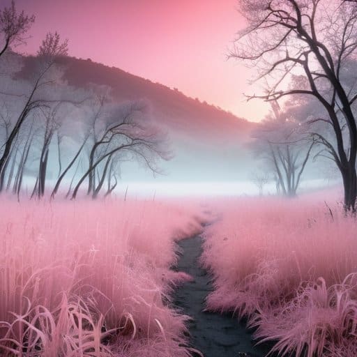 Ghostly landscape showcasing Infrared Photography aesthetics